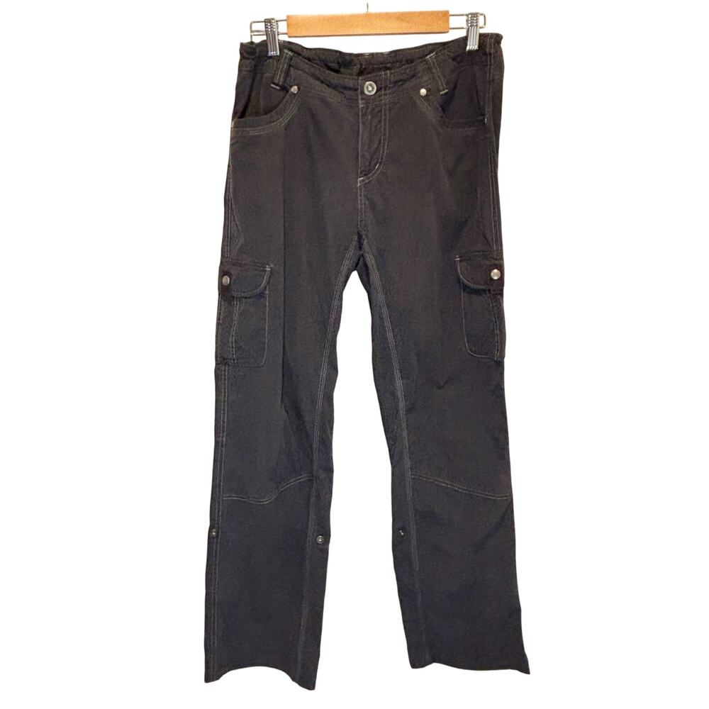 Kuhl Washed Black Roll Tab Convertible Cargo Pant - size 12